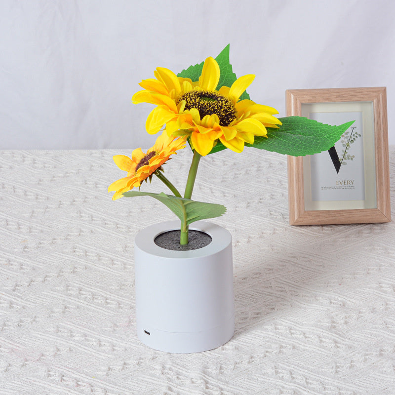 artificial tulip & sunflower table lamp – cheerful floral lighting