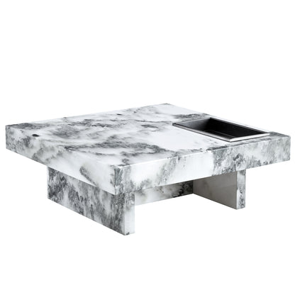 Marble Coffee Table, White/Black Pattern