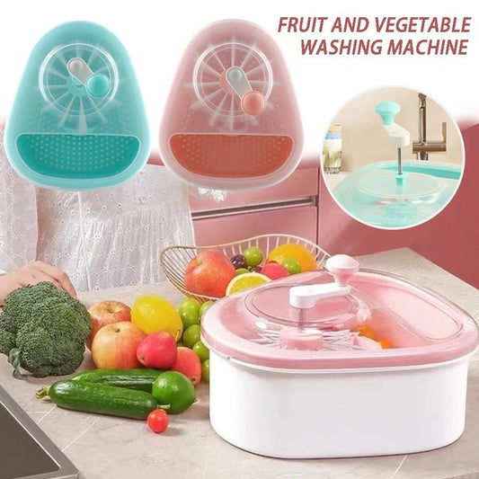 Manual Salad Spinner & Fruit Washer with Drain System