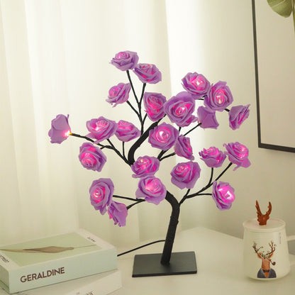 LED Rose Tree Bouquet Table Lamp – Romantic Floral Lighting