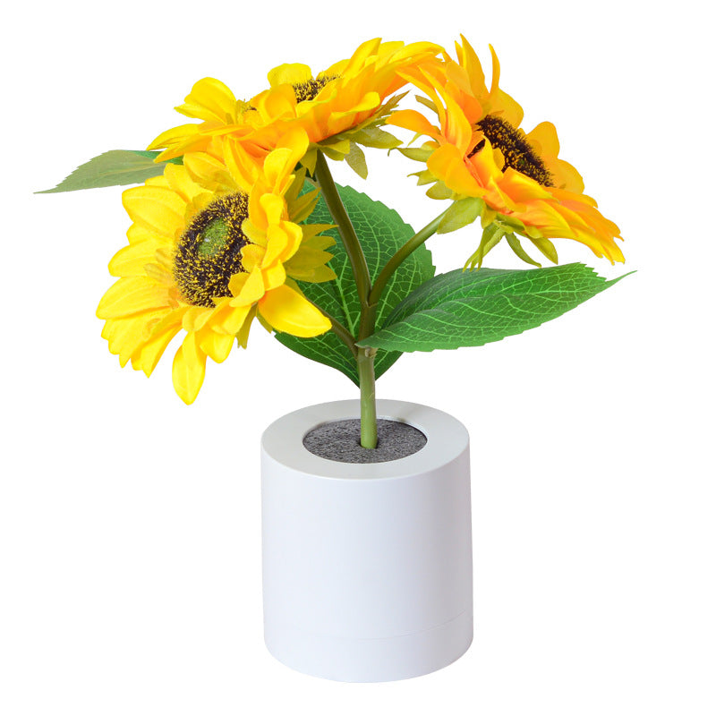 artificial tulip & sunflower table lamp – cheerful floral lighting