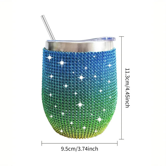 diamond wine tumbler with sealed lid
