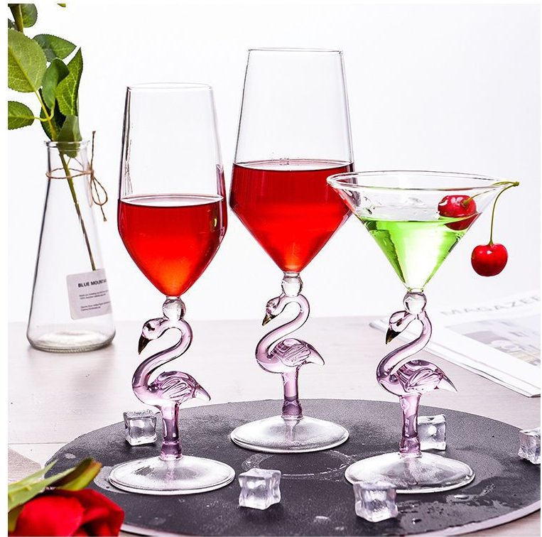 flamingo glass – playful artisan drinkware