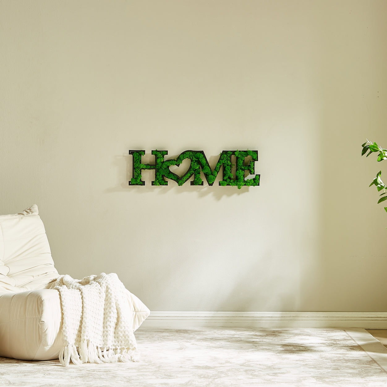 home letter art moss wall decor