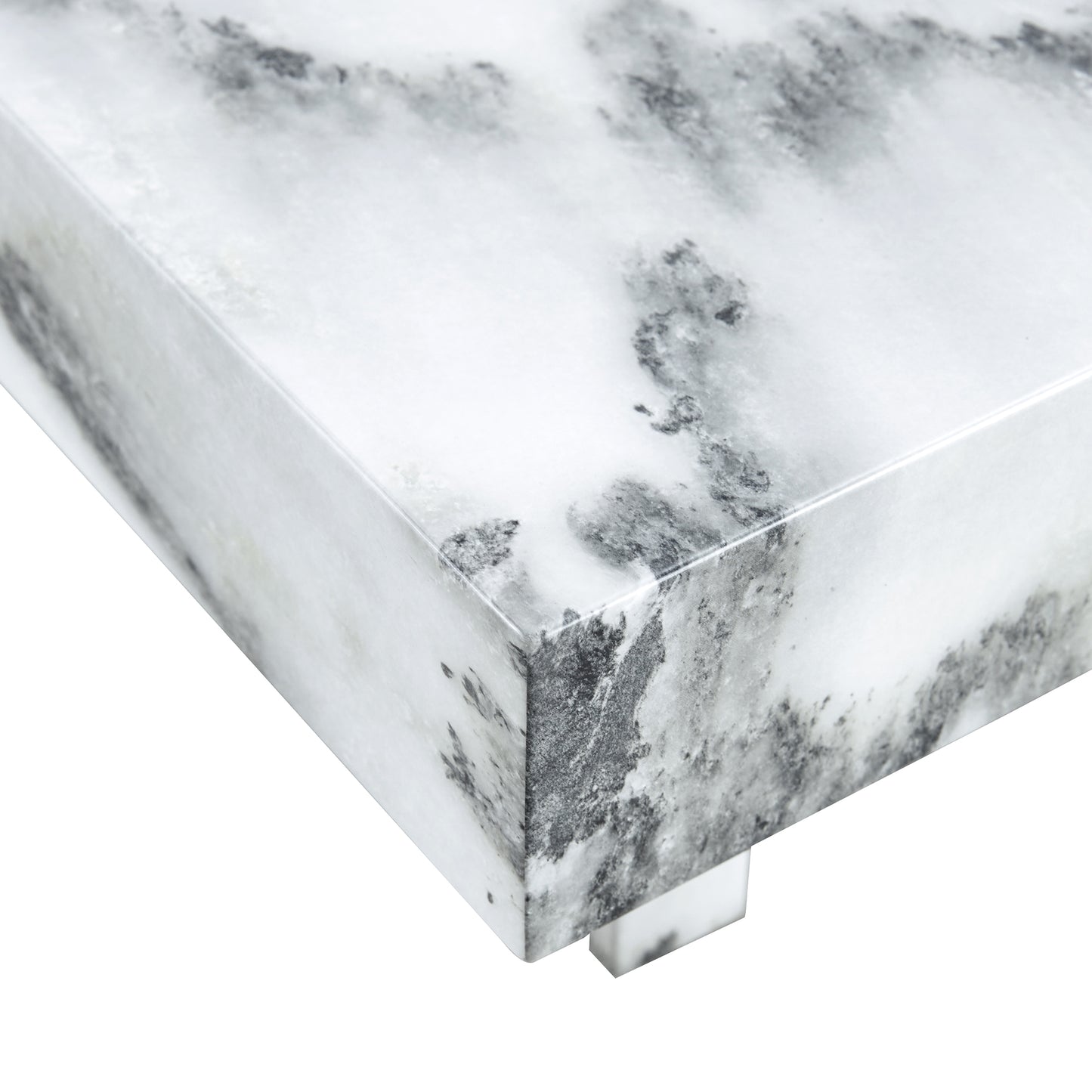 marble coffee table, white/black pattern