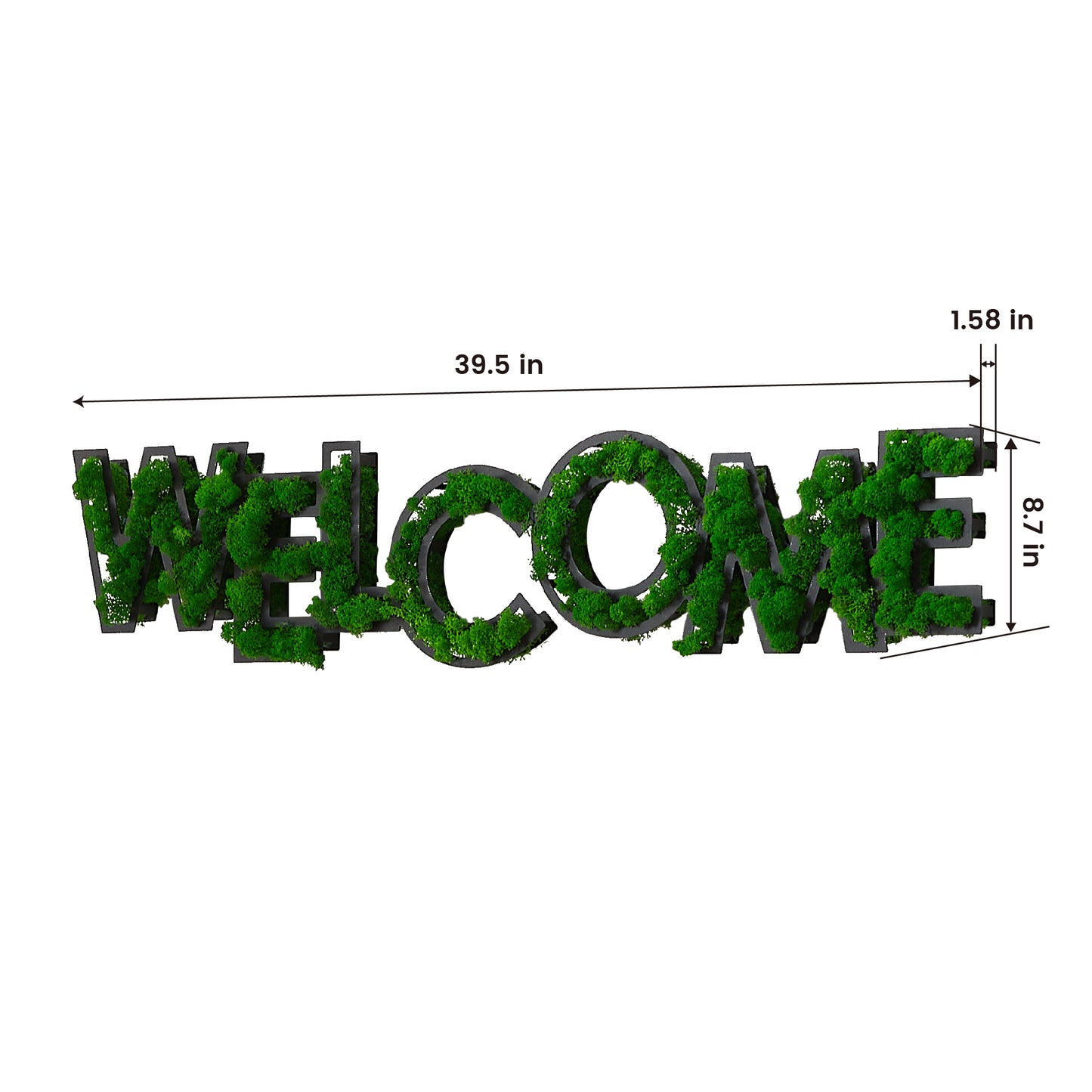 welcome letter art moss wall decor