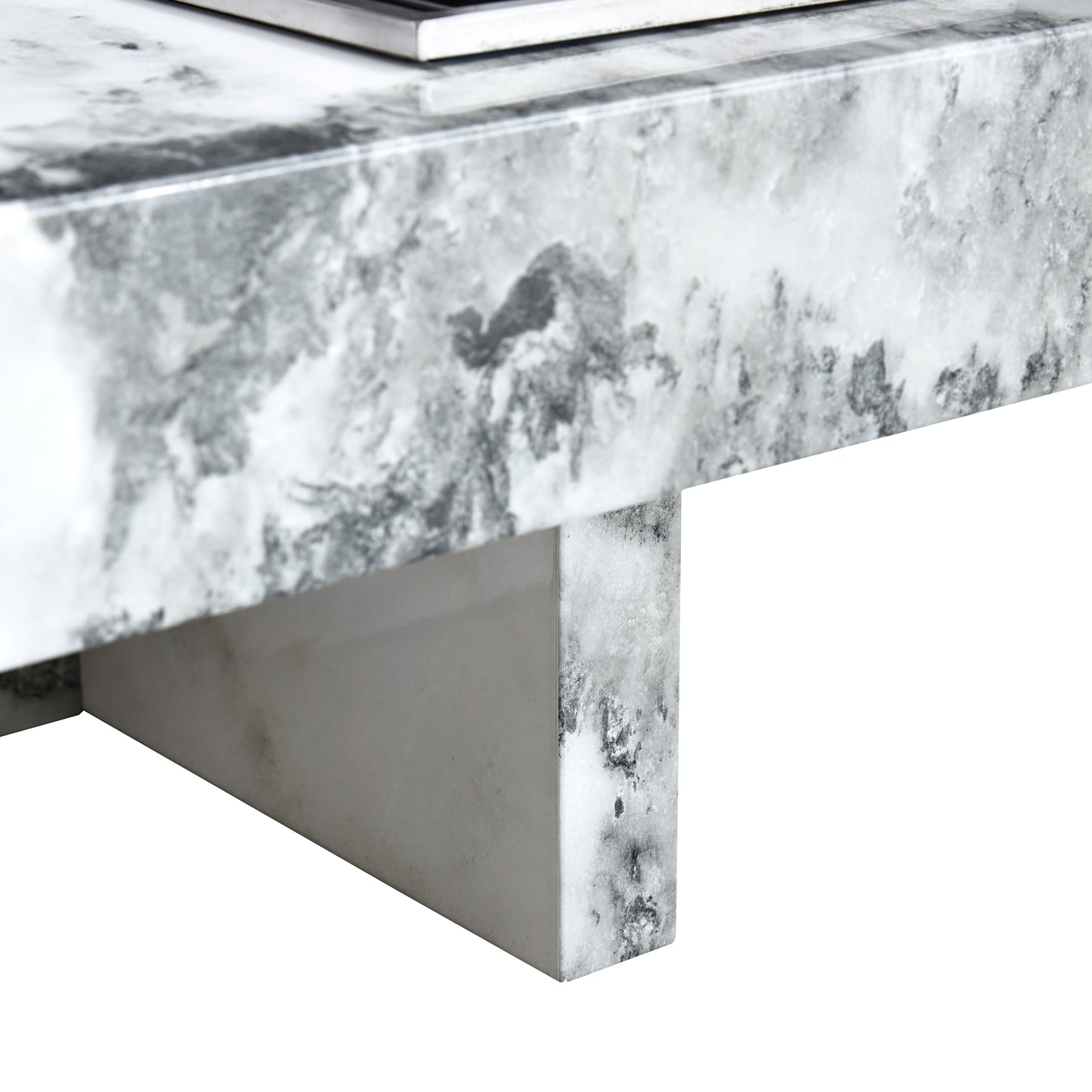 marble coffee table, white/black pattern
