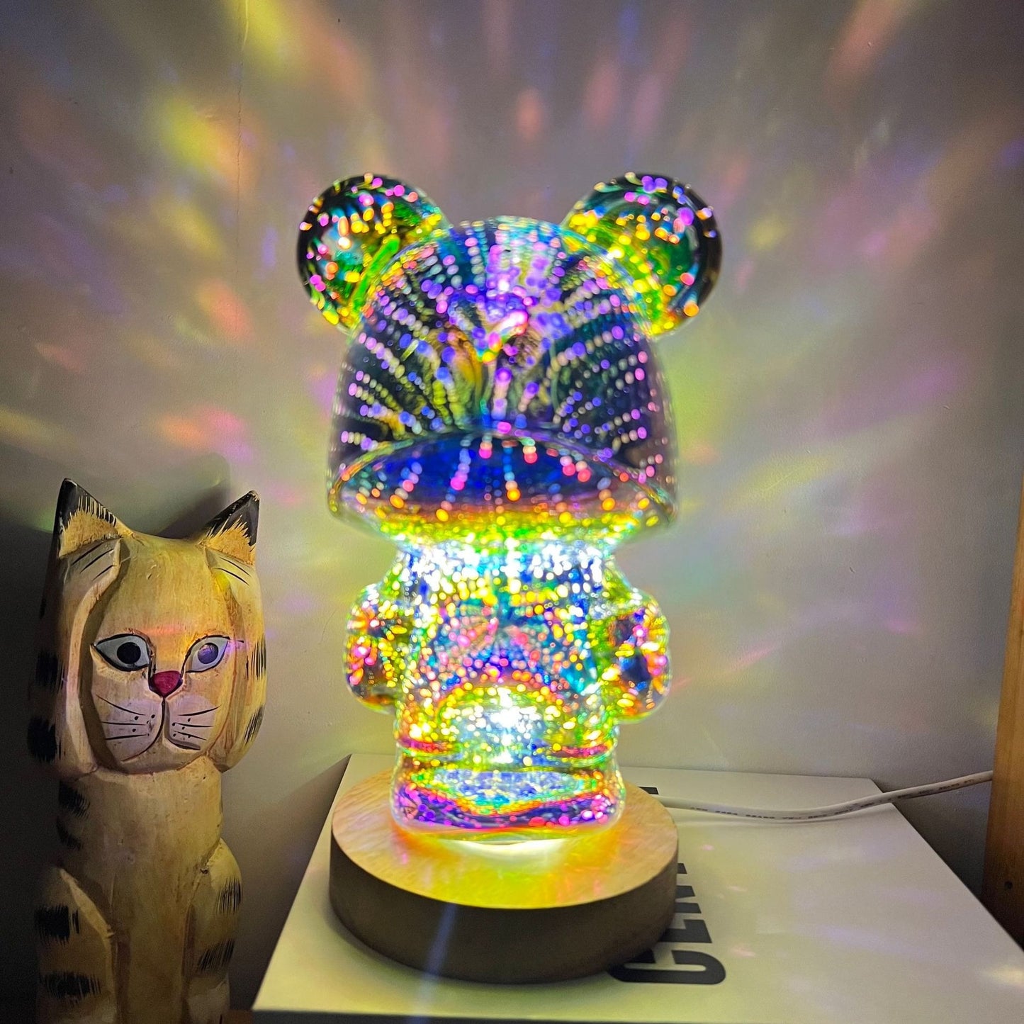 3d glass fireworks bear violent bear atmosphere ornaments