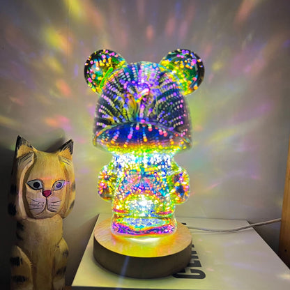 3D Glass Fireworks Bear Violent Bear Atmosphere Ornaments