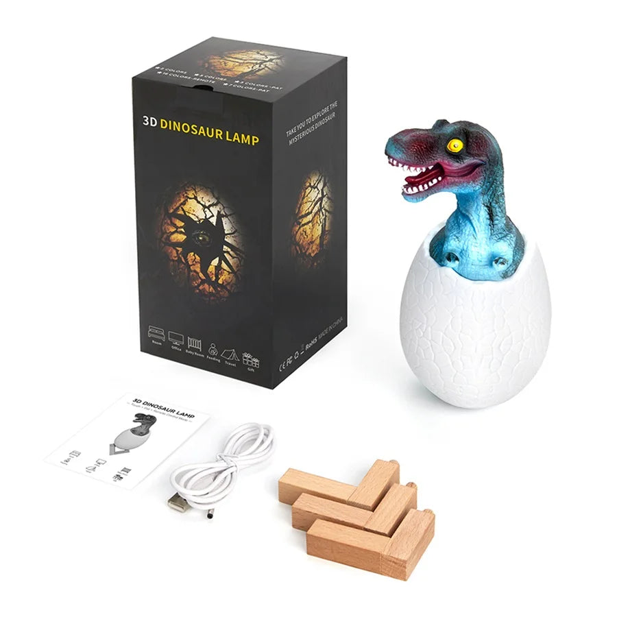 3d printed dinosaur egg withtouch sensor led night light 16 colors