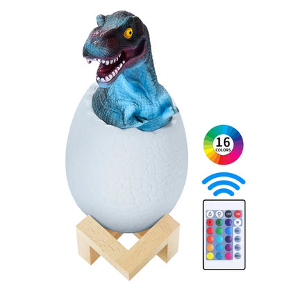 3D Printed Dinosaur Egg withTouch Sensor LED Night Light 16 Colors