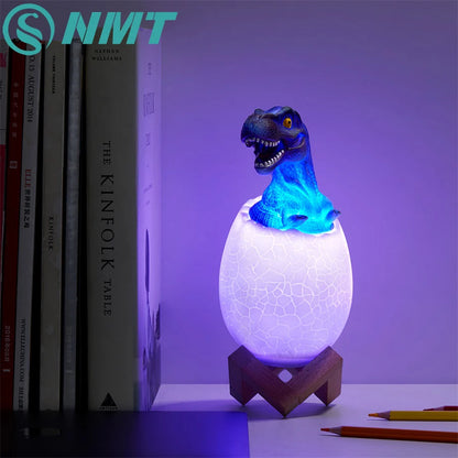 3D Printed Dinosaur Egg withTouch Sensor LED Night Light 16 Colors