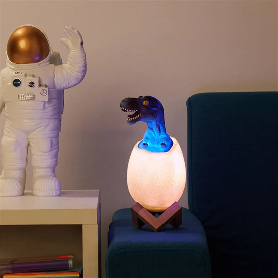 3d printed dinosaur egg withtouch sensor led night light 16 colors