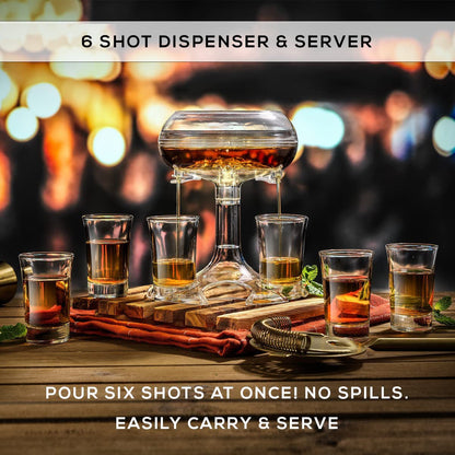6 Shot Glass Dispenser & Holder – Party-Ready Bar Accessory