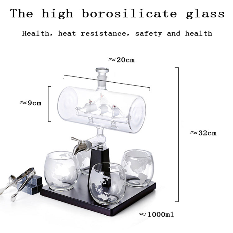 sail shape whisky wine set – nautical luxury drinkware