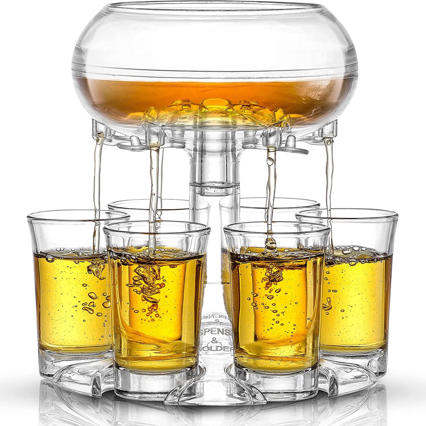 6 shot glass dispenser & holder – party-ready bar accessory