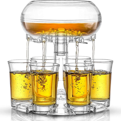 6 Shot Glass Dispenser & Holder – Party-Ready Bar Accessory