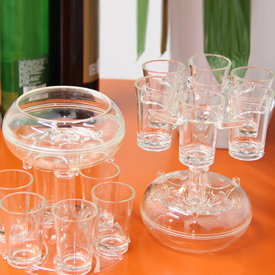 6 shot glass dispenser & holder – party-ready bar accessory