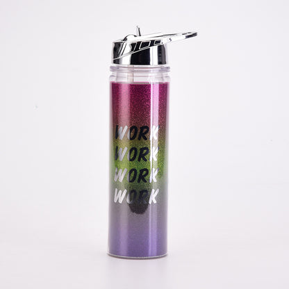 Rainbow Gradient Magic Color Double-Wall Water Bottle – Portable Outdoor Cup