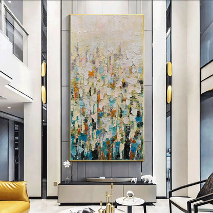 2’X8’ Blue And Gold Abstract Strokes Runner Rug