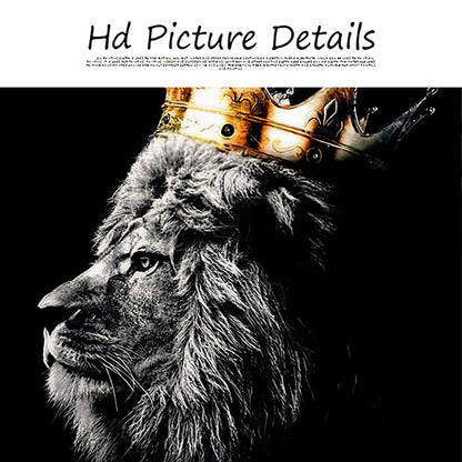 Black Lion King and Lioness Queen Wall Art