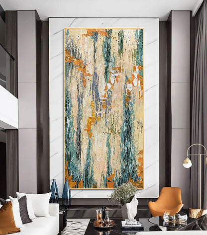 2’X8’ Blue And Gold Abstract Strokes Runner Rug