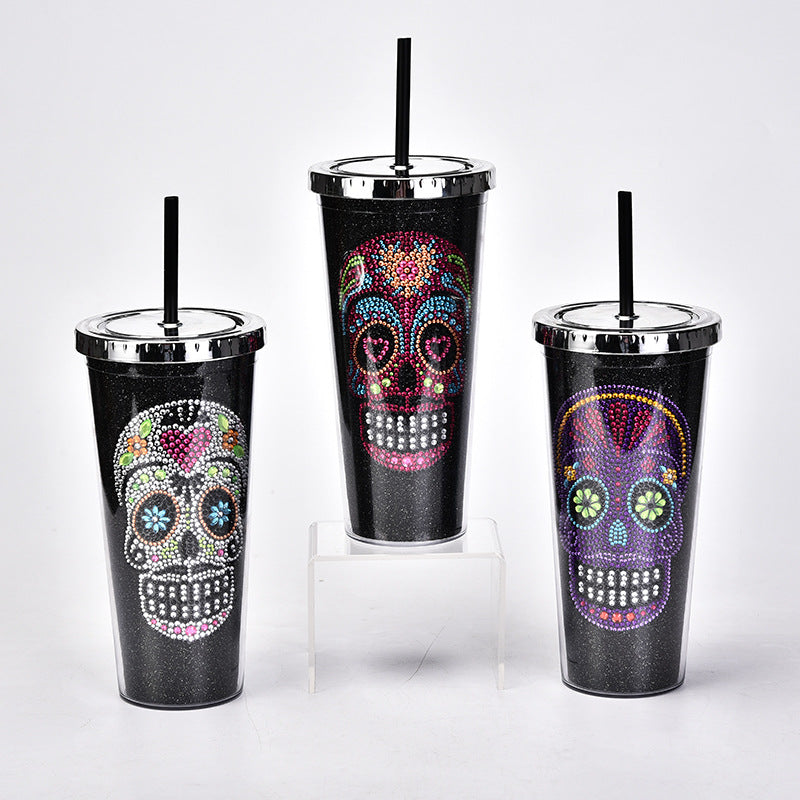 double diamond creative skull water cup – bold gothic drinkware