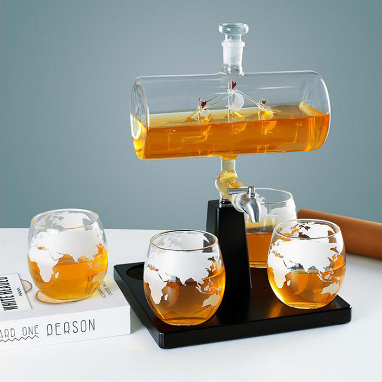 sail shape whisky wine set – nautical luxury drinkware