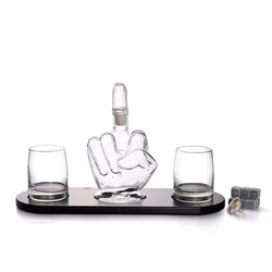 middle finger whisky wine set – bold novelty bar set