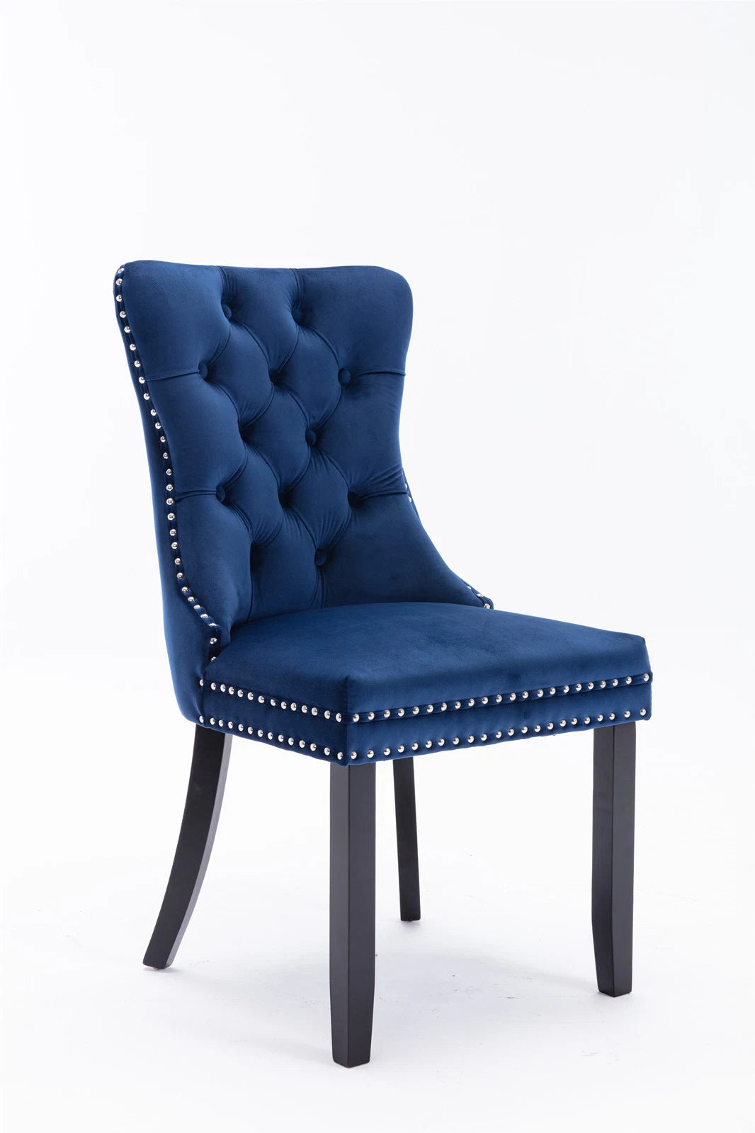 nikki collection tufted velvet dining chairs – set of 2 (blue)
