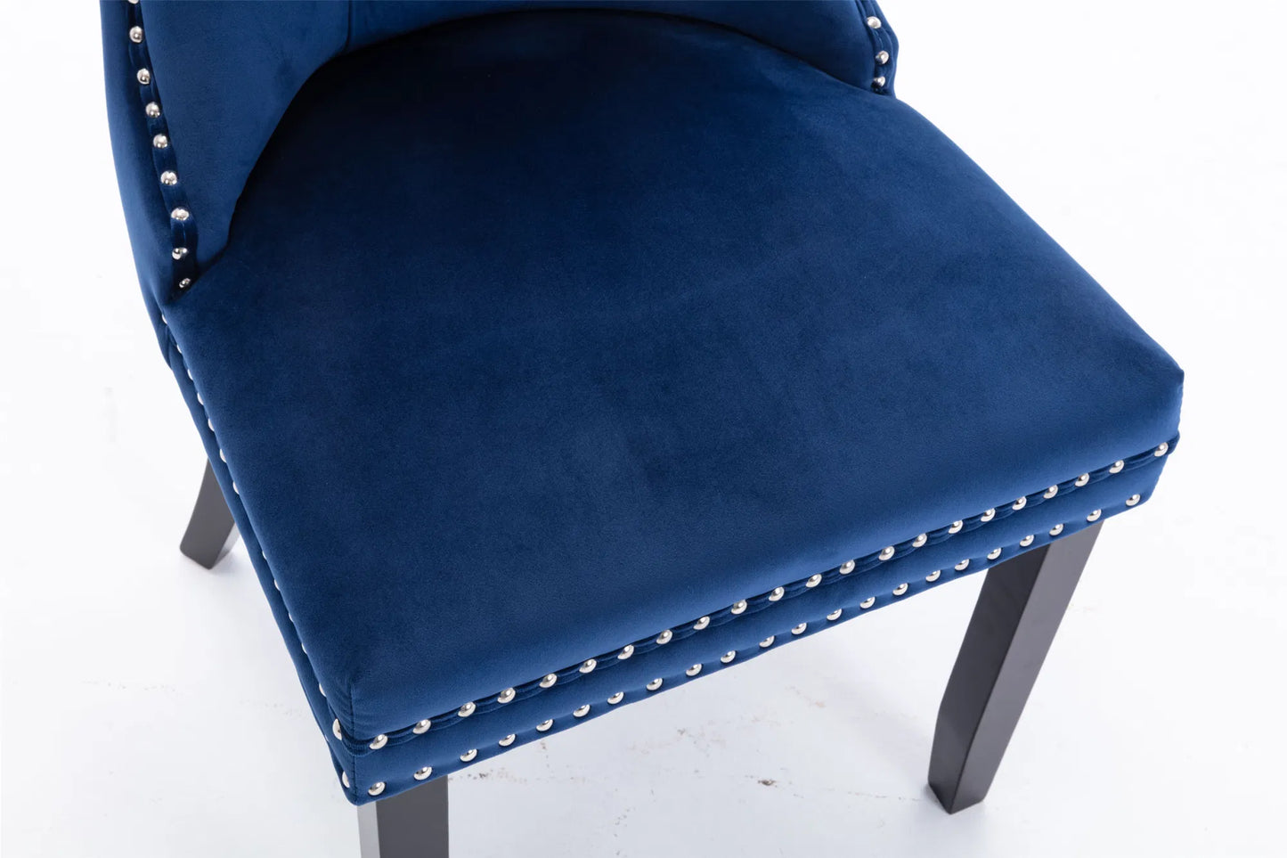 nikki collection tufted velvet dining chairs – set of 2 (blue)