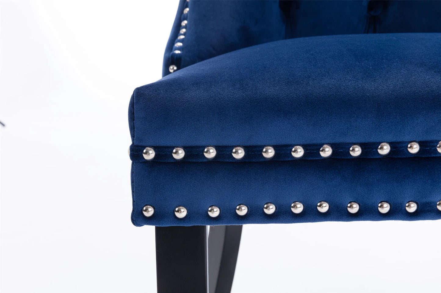 nikki collection tufted velvet dining chairs – set of 2 (blue)
