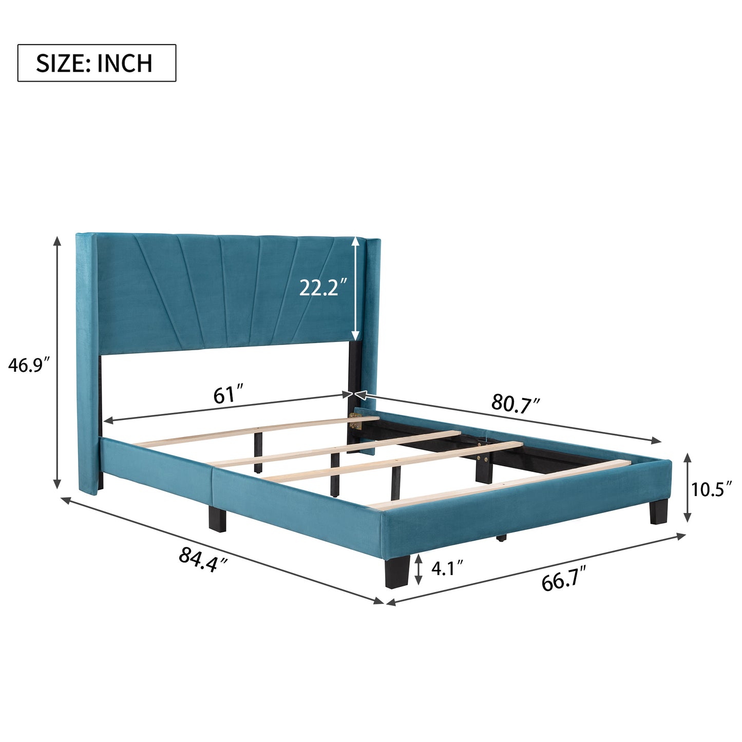 amanda velvet upholstered platform bed