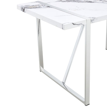 5-Piece Dining Table Chairs Set, White
