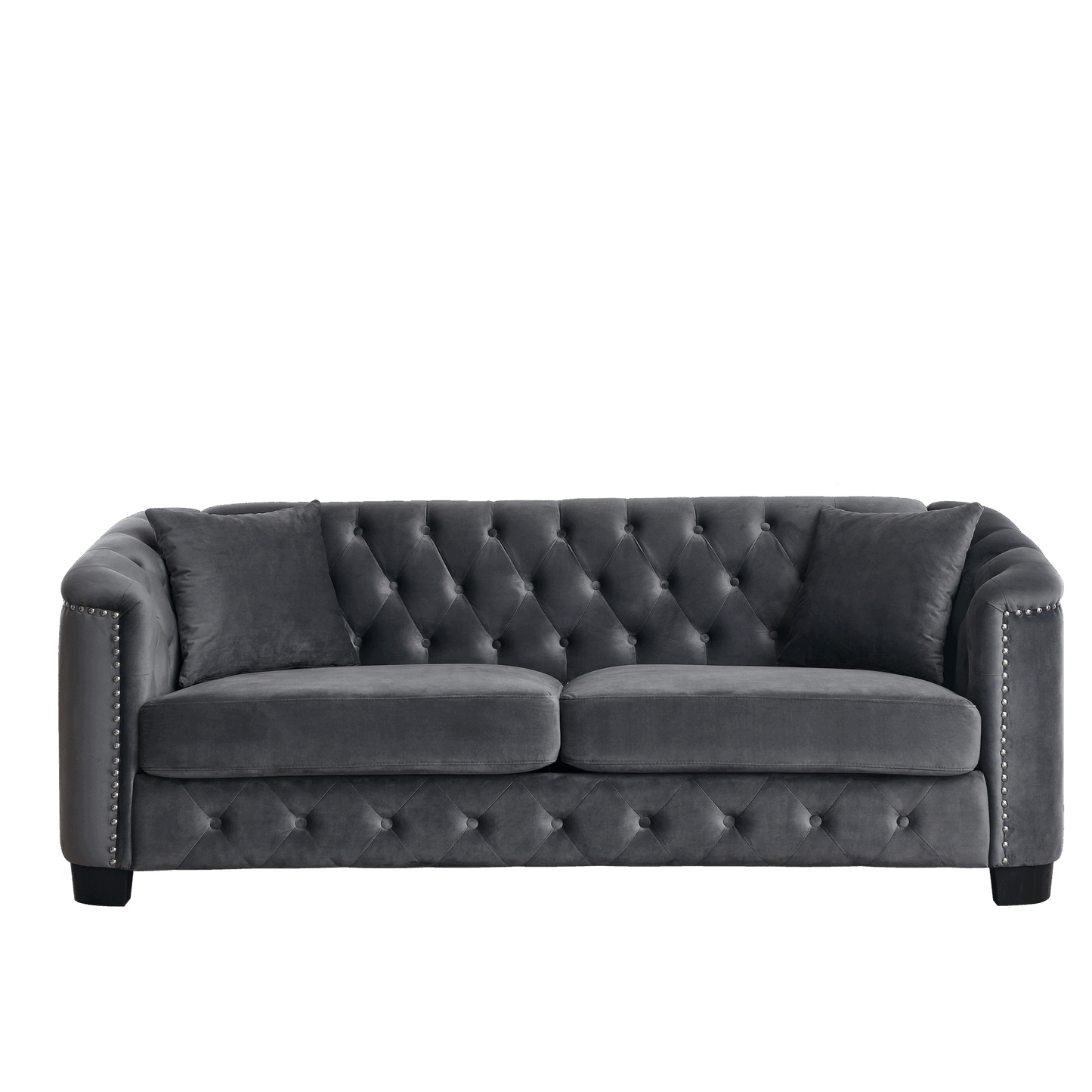 3-seater + 3-seater combination sofa, velvet grey