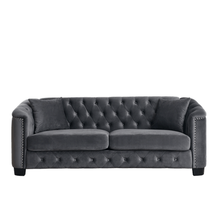 3-seater + 3-seater Combination Sofa, Velvet Grey