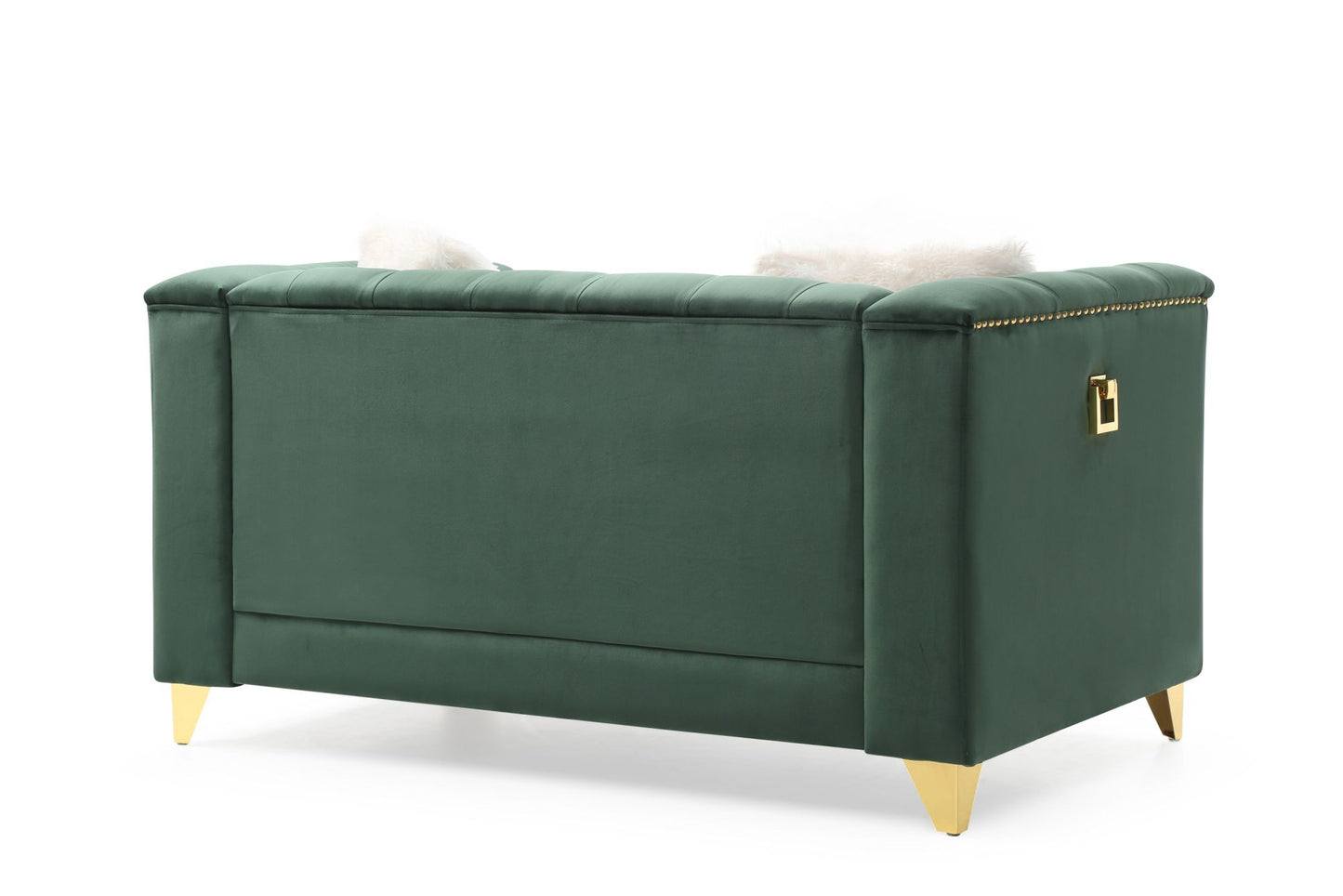 russell tufted upholstery 2 pc set finished in velvet green