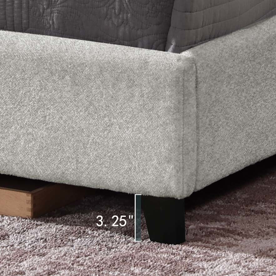 bridgevine home queen size minky stone upholstered platform bed