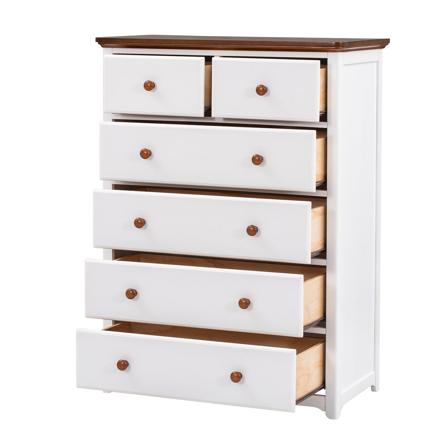 3-pieces bedroom sets  with nightstand(usb charging ports) and storage chest,white+walnut