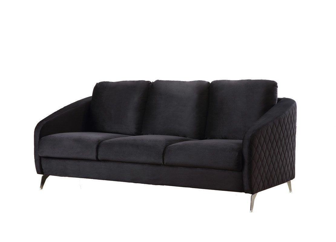 sofia velvet sofa set, black