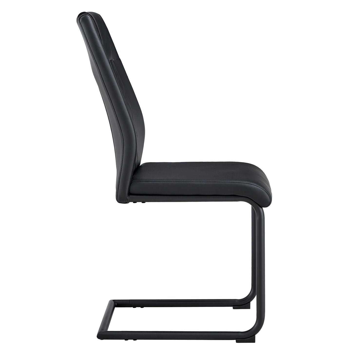 modern leather chairs set of 4, black+pu