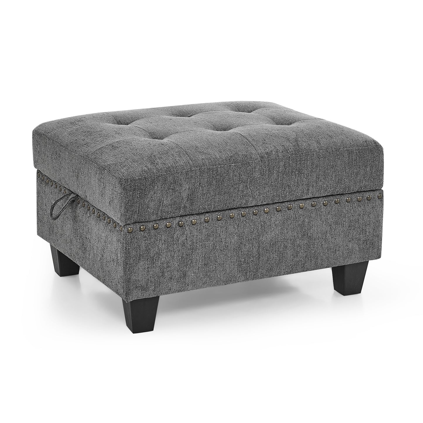 u shape modular sectional sofa includes seven single chair, four corner and one ottoman, grey