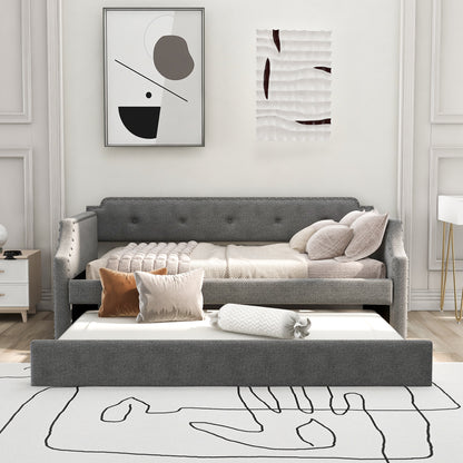Emily Upholstered Daybed with Trundle