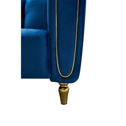 Dani Modern Velvet Sofa, Blue