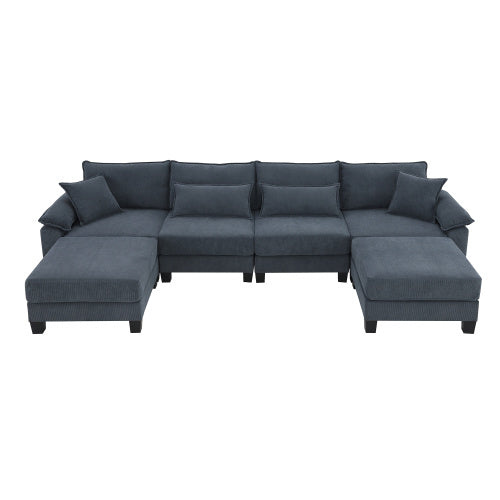emily u shaped couch with armrest bags