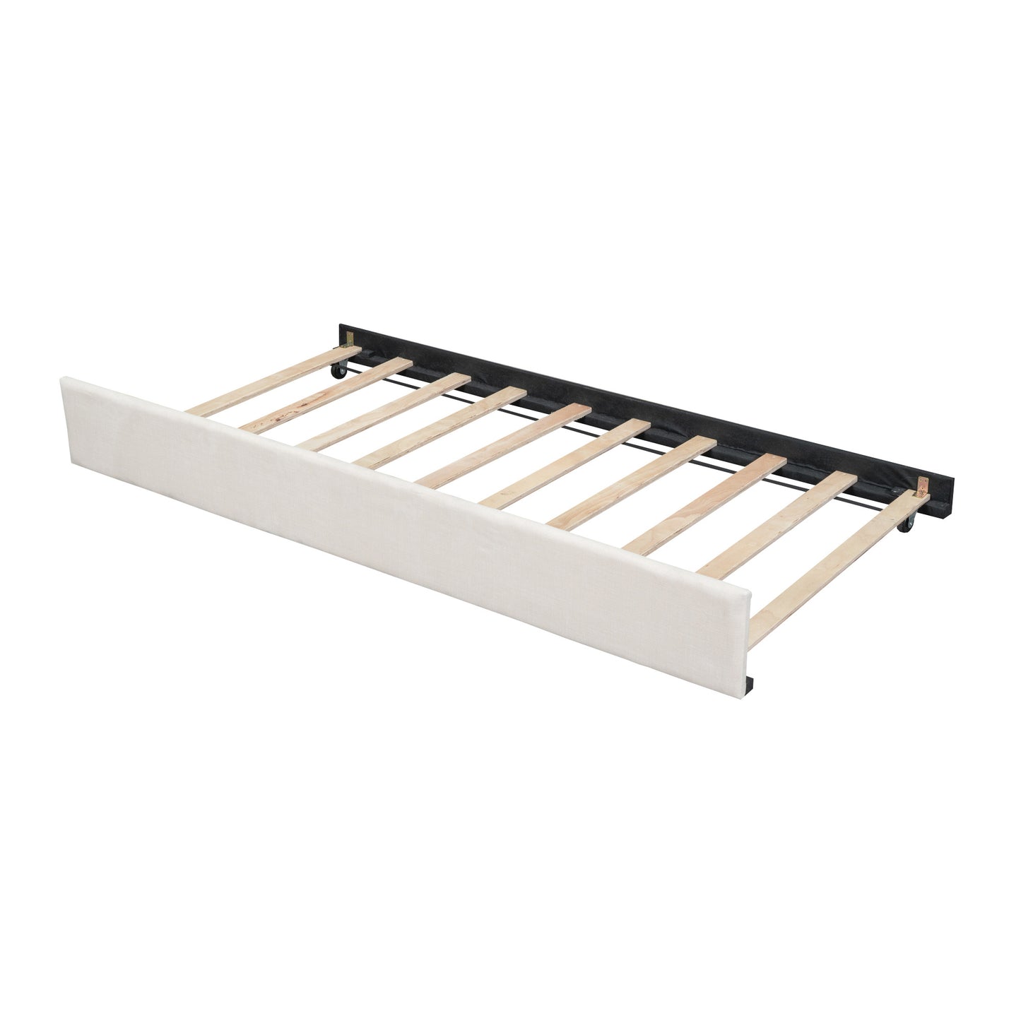 vogue upholstered bed with trundle, beige