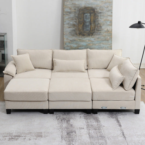 emily u shaped couch with armrest bags