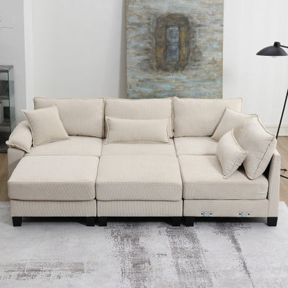 Emily U Shaped Couch with Armrest Bags
