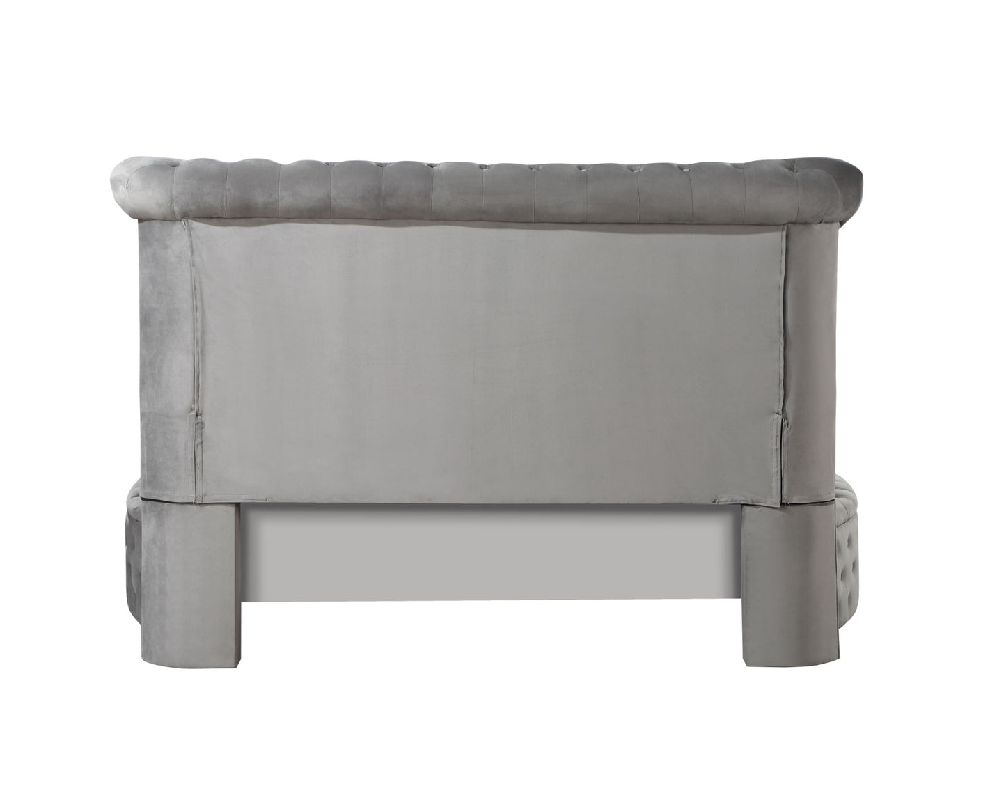 acme gaiva queen bed w/storage, gray velvet