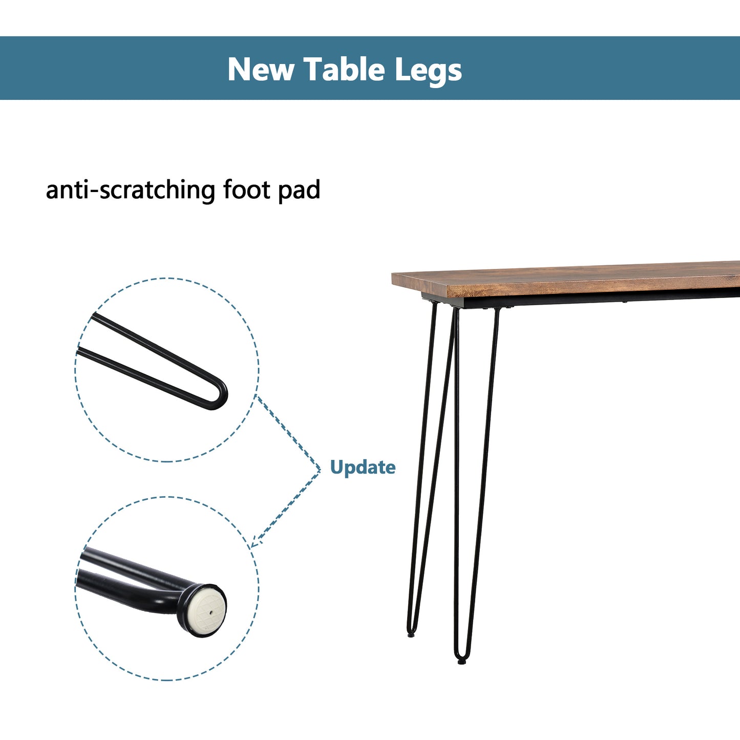 topmax 4 pieces counter height extra long dining table set